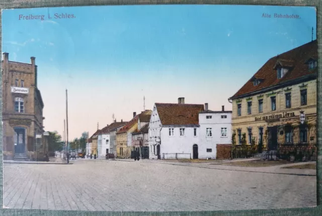 Ak Freiburg in Schlesien (Świebodzice). Alte Bahnhofstrasse. 1917