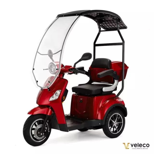 Veleco DRACO - Scooter de movilidad con capota 3 ruedas litio/ácido-plomo