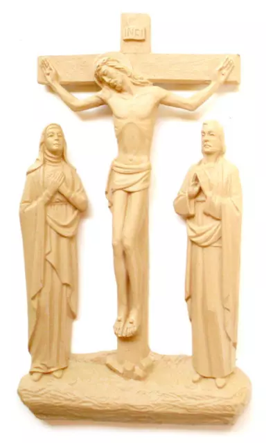 MCM Vintage Original Home Crucifix Jesus Mary John Cross Religious Wall Hanging