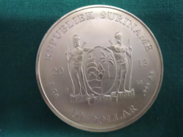 L68- 1 Oz Argento 999 -Suriname 2013 - Silver Moneta Oncia  Isola Regina  Coin