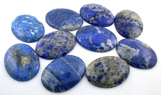 577 Carat Ten 40x30 Oval Natural Lapis Lazuli Cabochon Gemstone CLOSEOUT LCC5