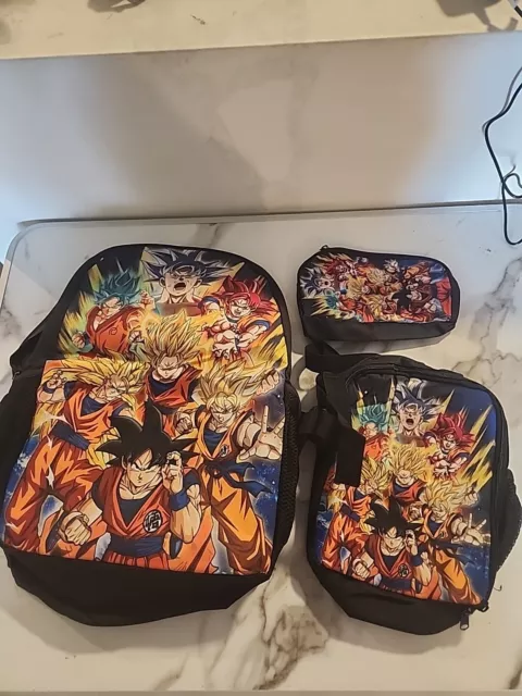 Dragon Ball Z Super Saiyan Goku 17" Laptop Backpack and Lunch Bag Pencil Case 3