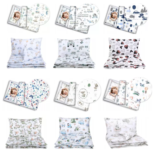 2Pc Baby Bedding Set Cotton Pillow Case Duvet Cover 120x90cm 100% Organic Cotton