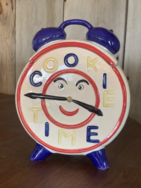 RARE Cookie Time Clock Cookie Jar!! NR!!