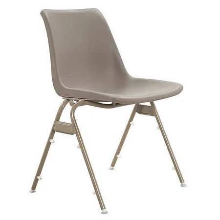 Zoro Select 3W033 Stacking Chair, Plastic, Sand