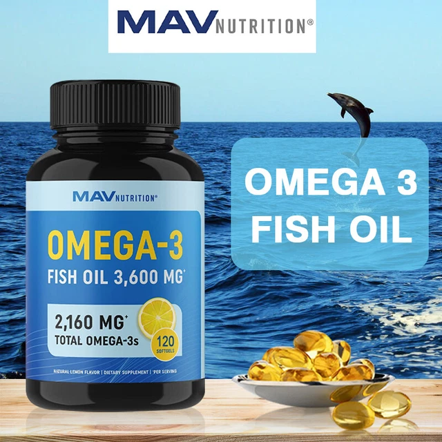 MAV NUTRITION OMEGA3 Fish Oil Capsules Support The Brain, Heart