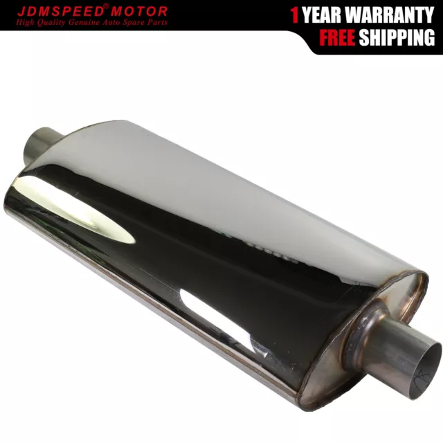 2.5" 63mm Universal Stainless Oval Exhaust Back Box Silencer Muffler Resonator