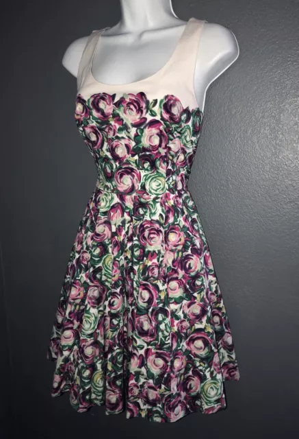 LC Lauren Conrad Floral A-Line Easter Spring Dress Womens Medium 8