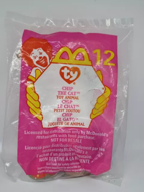 TY  TEENIE BEANIE BABIES  McDonalds Happy Meal Toy Chip the Cat NEW & SEALED
