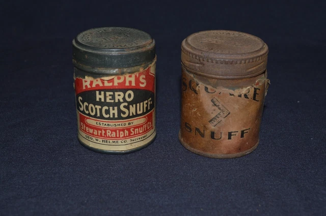 LOT OF 2 Helme Square Snuff Tobacco Tin 1.15 OZ VINTAGE & RALPH'S HERO  SCOTCH $9.99