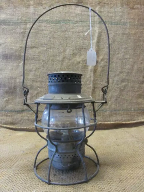 Vintage CNR Railroad Lantern w Matching Globe Old Antique Rail Road Train 3091