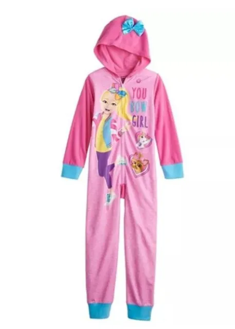 NEW JoJo Siwa "You Bow Girl" Pink Zipper Pajama Hood Nickelodeon Soft Warm Gift