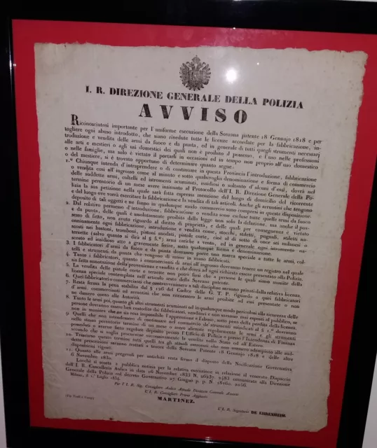 Polizia-Risorgimento-Regno-Lombardia-Veneto-Milano-1834-De Ehrenheim-Militaria