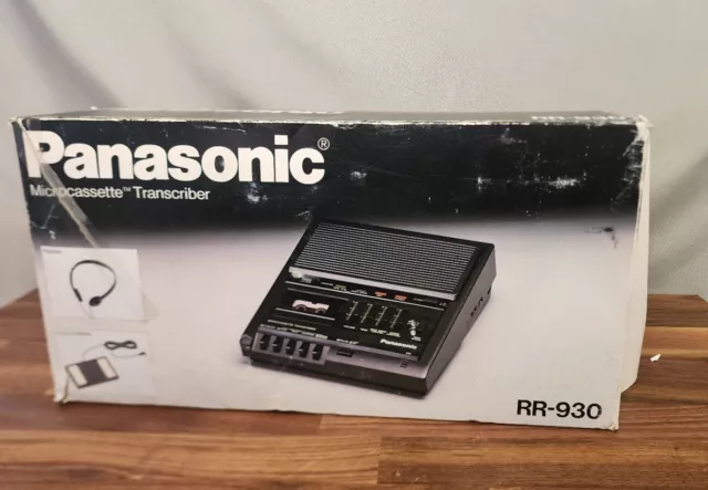 Panasonic Microcassette Transcriber Recorder RR-930 Black Tested W/ Footswitch