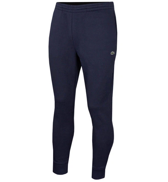 Lacoste Mens Joggers Organic Slim Fitted Logo Branded Track Pants in Navy Blue