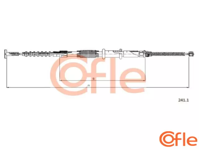 Cofle 241.1 Cable, Freno Estacionamiento Trasero Derecha para Alfa 145/146 Fiat