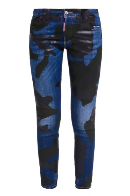 Dsquared2 Runway Straight Cropped Jeans Camo Print "Nwt"