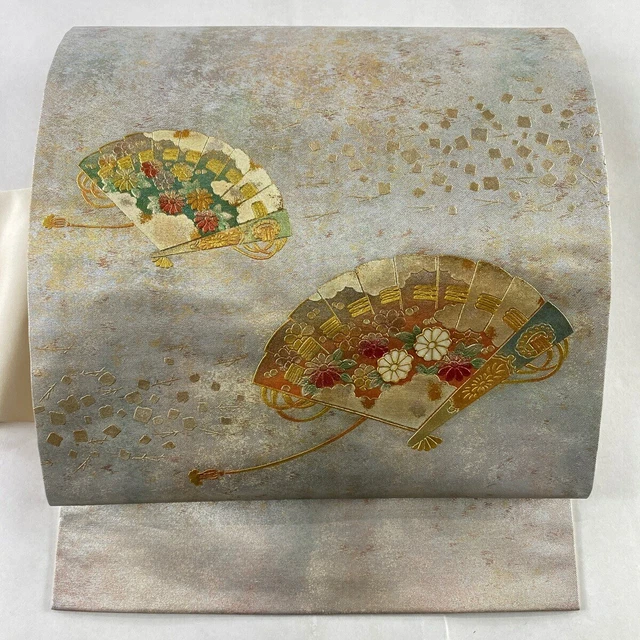 Japanese obi, Silk,chrysanthemum, folding fan
