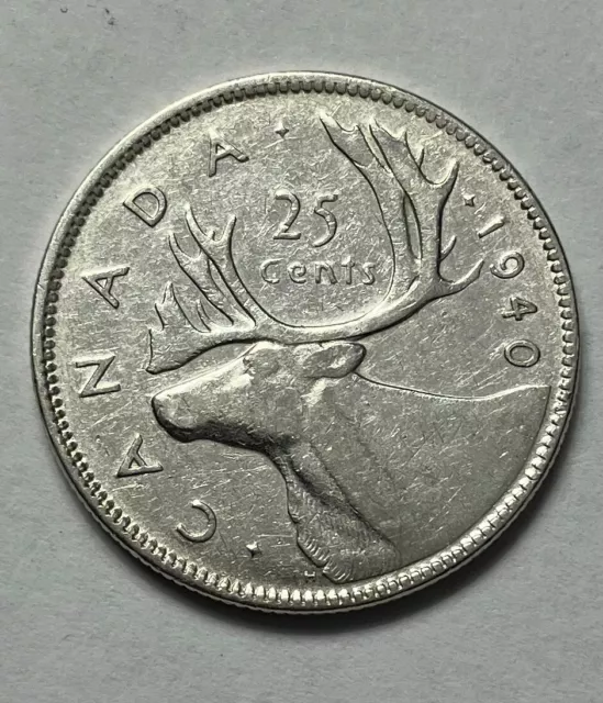 1940 Canada Silver 25 cents