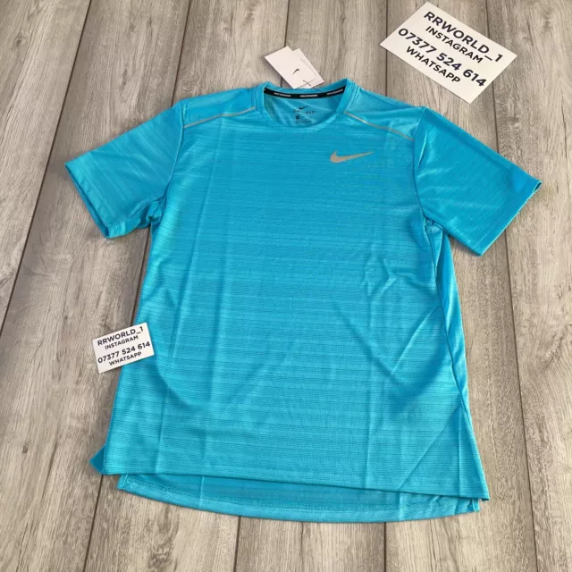 NIKE DRI FIT Miler T Shirt Sizes S M L Xl 2Xl Aqua