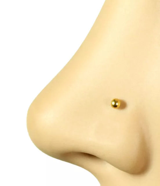 22k Solid Yellow Real Gold Nose Pin Tennis Ball HOT GIFT BONUS PRESENT IND 11