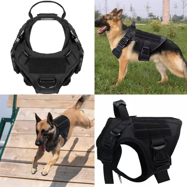 US Tactical Police K9 Training Dog Harness Military Adjustable Nylon Vest Leash