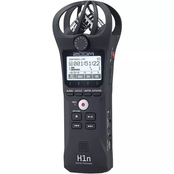 ZOOM H1n Handy Recorder Black Equipped with 90 XY Stereo Microphone