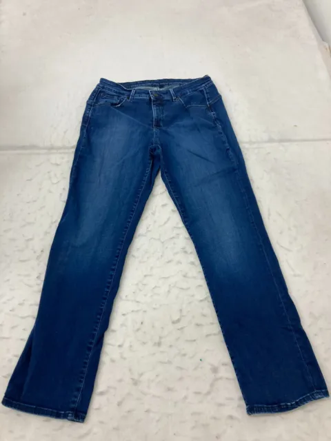 Calvin Klein Jeans Womens 32 32 Curvy Straight Blue Faded Stretch Pockets Denim