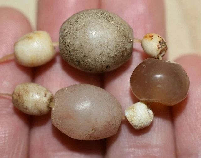Ancient Agate Stone Excavated Djenne Dig Beads Mali African Trade 1000 Years Old