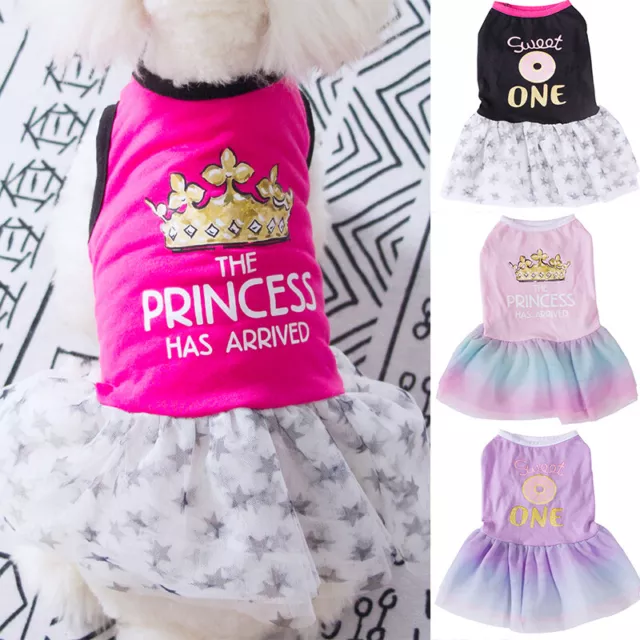 Fashion Summer Pet Puppy Small Dog Cat Clothes Lace Soft Princess Skirt Dress US