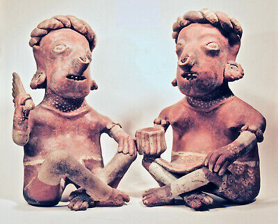 Pre-Columbian Seated Nayarit Couple Ex: Christie's '77 2