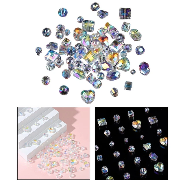 Lot de perles en verre cristal brillant pour boucles d'oreilles à faire soi-mê