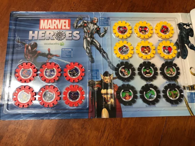 Woolworths Marvel Heroes Disc COMPLETE SET x42 Collector Case Album 3