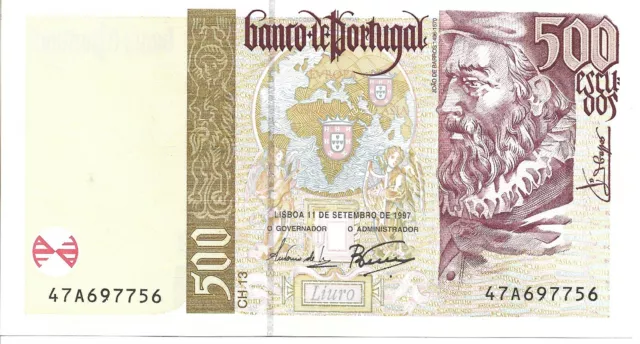 BILLETE PORTUGAL 1997. 500 Escudos. Joao de Barros. SIN CIRCULAR. LUJO