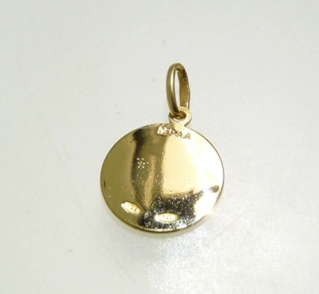 Médaille Pendentif UNOAERRE Zodiac Signe Verseau (Acquario) - Or Massif 18K - Vintage Années 70 - Occasion