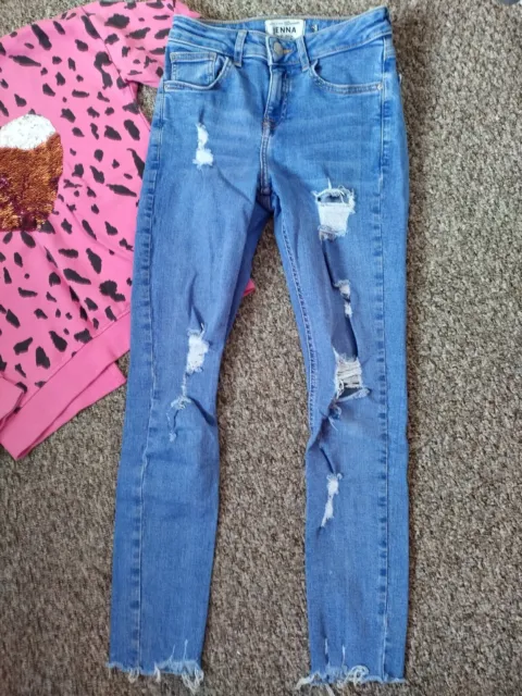 Pacchetto abiti da ragazza maglioni George/Matalan e jeans nuovi look/denim 11-12 anni 7