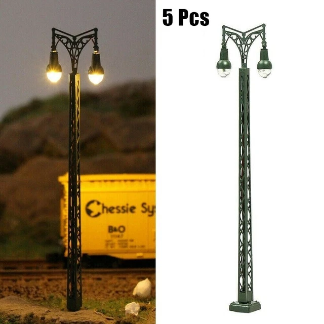 éclairage Paysage 108 Mm Lampadaire Led Maquette Train Lampadaires LED 1:87 Pour Modélisme Ferroviaire - Lot De 10 - 108mm - Blanc Chaud - HpLive Led échelle Ho Lampadaires Modélisme Ferroviaire 1:87