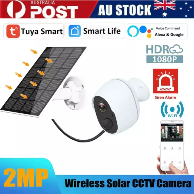 Wireless Wifi Rechargeable Security CCTV Camera Tuya 1080P HD PIR Solar Outdoor