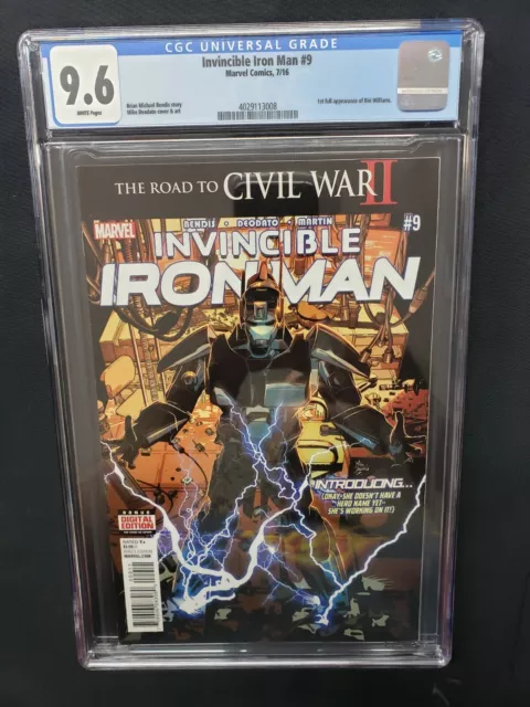 Invincible Iron Man #9 Riri Williams 1st Full App Marvel 2016 1st Print CGC 9.6