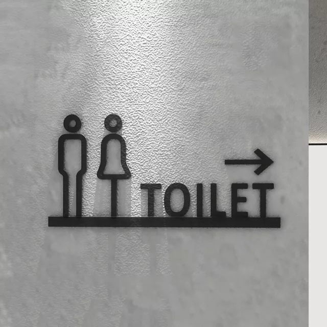 Acrylic Toilet Bathroom Sign Man & Woman Plaque Figures Wall Home Door Plaques