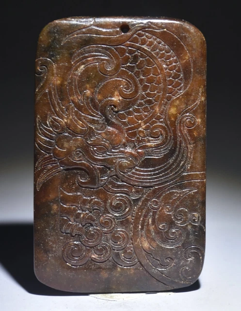 3.2& OLD CHINESE Hongshan culture Jade Carving Dragon beast Yu Bi ...