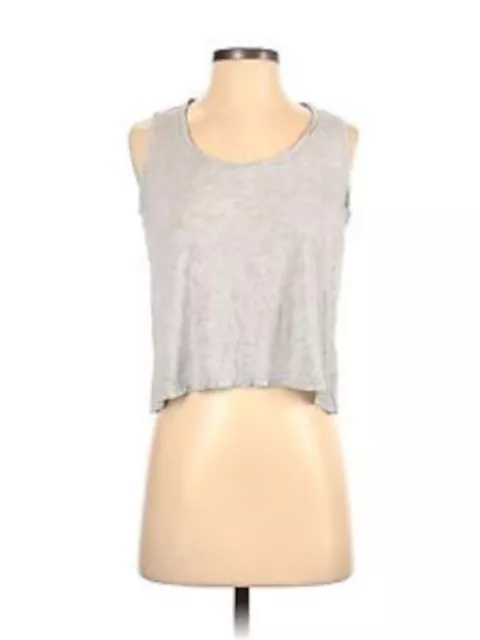 T ALEXANDER WANG Womens Gray Heather Sleeveless Scoop Neck T-Shirt M