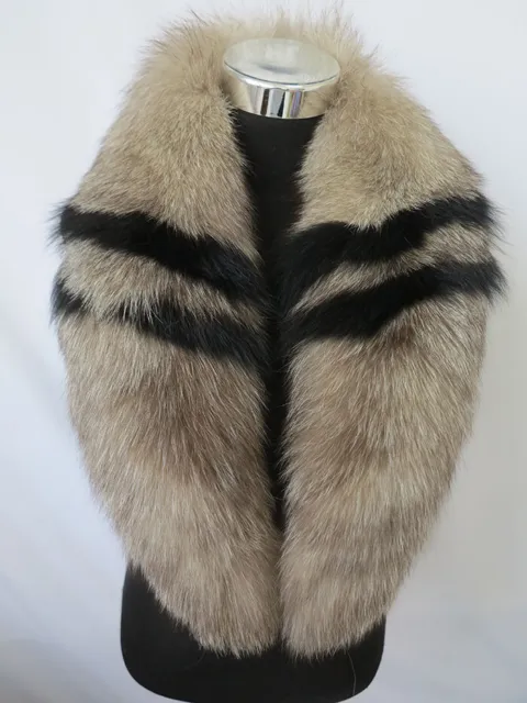 100% Real fox fur collar neck wrap /scarf natural gray jacket collar 100*17cm