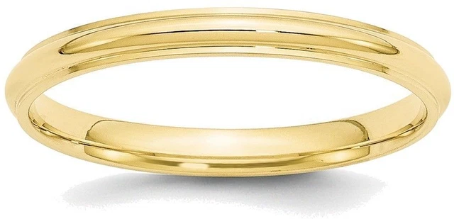 10K Gelbgold 2.5mm Halb Rund Mit Rand Ehering