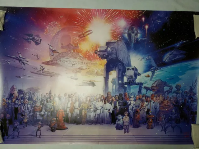THE STAR WARS UNIVERSE POSTER Famous Artwork by Tsuneo Sanda - Episodes I-VI