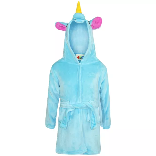 A2Z 4 Kids Super Mou 3D Animal Unicorn Bleu Capuche Peignoir Pansement Robe 2-13