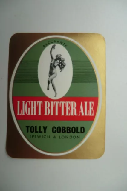 Mint Tolly Cobbold Ipswich London Light Bitter Ale Brewery Beer Bottle Label