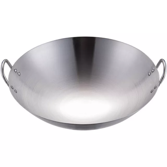 Stainless Steel Wok Stovetop Griddle Hand Hammered Iron Chinese Pot