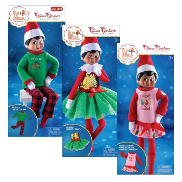 Elf on the Shelf Claus Couture: So Fly PJ, Holly Day Dress, and Cookie Nightgown