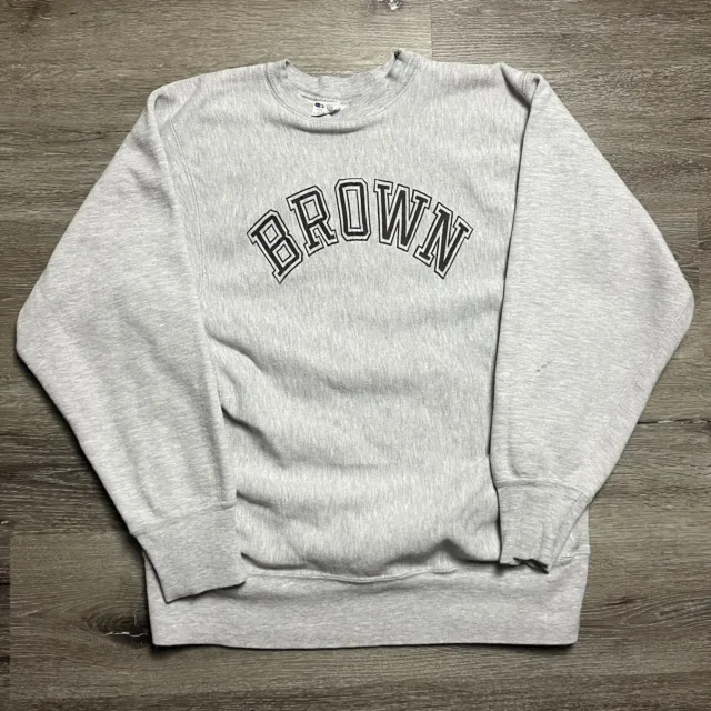 VINTAGE 80S CHAMPION Reverse Weave Warm Up Brown University Sweatshirt ...